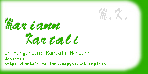 mariann kartali business card